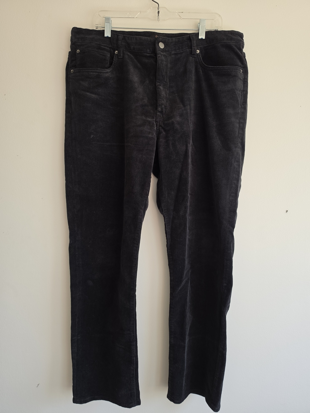 Quince Men's Organic Cotton Stretch Corduroy Pants Black 5 Pocket 36x32 - Picture 3 of 10